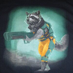 Rocket Racoon Guardians of the Galaxy Black T-Shirt 2XL